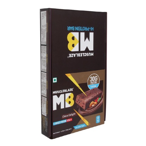 MuscleBlaze Hi-Protein Bar (30g Protein), 12 Piece(s)/Pack Choco Delight MuscleBlaze Hi-Protein Bar (30g Protein), 12 Piece(s)/Pack Choco Delight