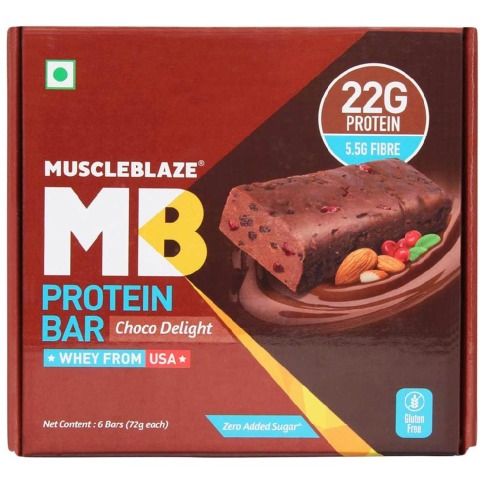 MuscleBlaze Protein Bar (22g Protein), 6 Piece(s)/Pack Choco Delight MuscleBlaze Protein Bar (22g Protein), 6 Piece(s)/Pack Choco Delight