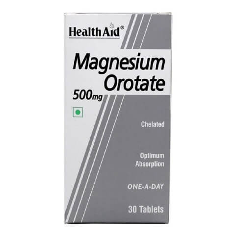 HealthAid Magnesium Orotate (500 mg), Unflavoured 30 tablet(s) HealthAid Magnesium Orotate (500 mg), Unflavoured 30 tablet(s)