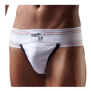 Wolf Athletic Supporter Back Covered, White Small