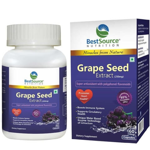 BestSource Nutrition Grape Seed Extract (250mg), 60 veggie capsule(s) BestSource Nutrition Grape Seed Extract (250mg), 60 veggie capsule(s)