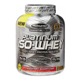 MuscleTech Platinum 100% Iso Whey, 3.34 lb Strawberry Shortcake