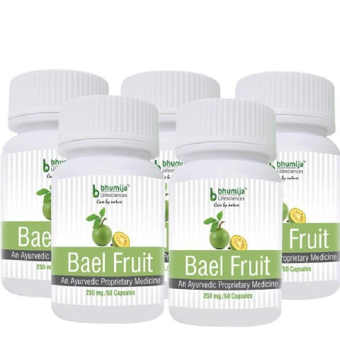 Bhumija Bael Fruit (Pack of 5), 60 capsules Bhumija Bael Fruit (Pack of 5), 60 capsules