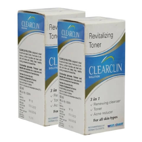 Healthvit Clearclin Acne Prevention Solution (Pack of 2), 60 ml for All Skin Types Healthvit Clearclin Acne Prevention Solution (Pack of 2), 60 ml for All Skin Types