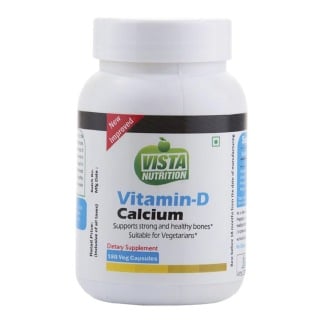 Vista Nutrition Vitamin-D & Calcium, Unflavoured 180 capsules