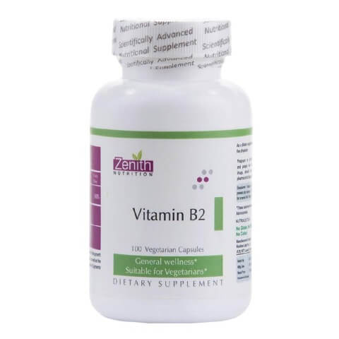 Zenith Nutrition Vitamin B2, 100 veggie capsule(s) Unflavoured Zenith Nutrition Vitamin B2, 100 veggie capsule(s) Unflavoured