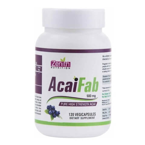 Zenith Nutrition AcaiFab (500mg), 120 veggie capsule(s) Unflavoured Zenith Nutrition AcaiFab (500mg), 120 veggie capsule(s) Unflavoured
