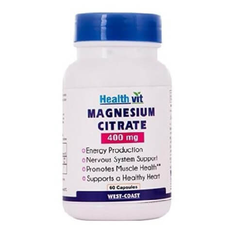 Healthvit Magnesium Citrate (400 mg), Unflavoured 60 capsules Healthvit Magnesium Citrate (400 mg), Unflavoured 60 capsules