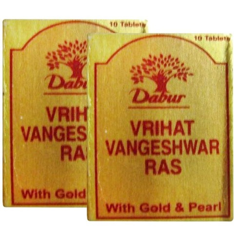 Dabur Vrihat Vangeshwar Ras with Gold & Pearl, 10 tablet(s) - Pack of 2 Dabur Vrihat Vangeshwar Ras with Gold & Pearl, 10 tablet(s) - Pack of 2