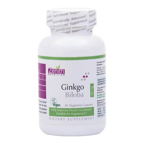 Zenith Nutrition Ginkgo Biloba (180 mg), 90 capsules Zenith Nutrition Ginkgo Biloba (180 mg), 90 capsules