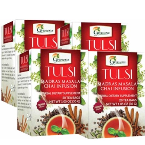 Grenera Tulsi Madras Masala Chai Infusion, Tulsi & Masala 20 Piece(s)/Pack - Pack of 4 Grenera Tulsi Madras Masala Chai Infusion, Tulsi & Masala 20 Piece(s)/Pack - Pack of 4