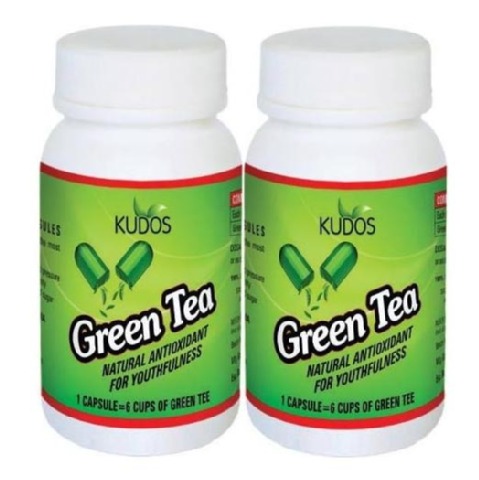 Kudos Ayurveda Green Tea, 60 capsules Unflavoured - Pack of 2 Kudos Ayurveda Green Tea, 60 capsules Unflavoured - Pack of 2