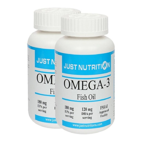 Just Nutrition Omega 3 Fish Oil, 60 softgels - Pack of 2 Just Nutrition Omega 3 Fish Oil, 60 softgels - Pack of 2