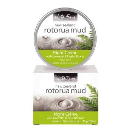 Wild Ferns New Zealand Rotorua Mud Night Creme with Lavender & Passionflower,  95 g  for All Skin Types 