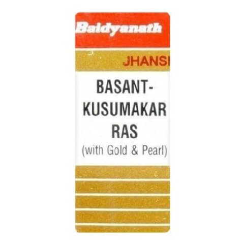 Baidyanath Basant Kusumakar Ras with Gold & Pearl, 25 tablet(s) Baidyanath Basant Kusumakar Ras with Gold & Pearl, 25 tablet(s)