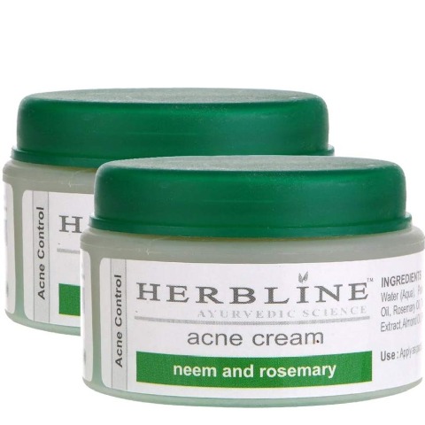 Herbline Acne Cream - Pack of 2, 50 g Neem and Rosemary Herbline Acne Cream - Pack of 2, 50 g Neem and Rosemary