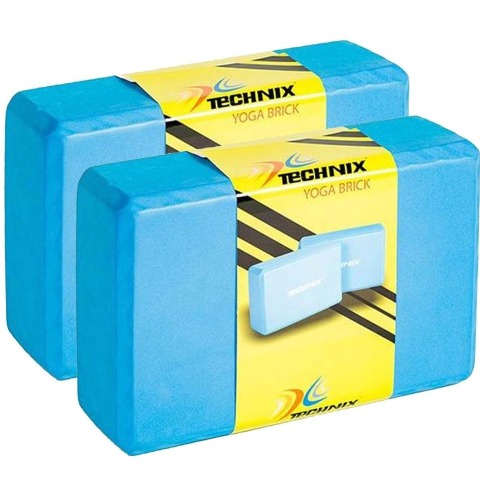 Technix Yoga Block - Pack of 2, Blue 23.5x15x7.5 cm Technix Yoga Block - Pack of 2, Blue 23.5x15x7.5 cm