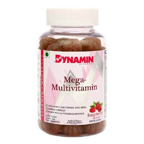 Dynamin Mega Multivitamin, Rasberry 100 gummies Dynamin Mega Multivitamin, Rasberry 100 gummies
