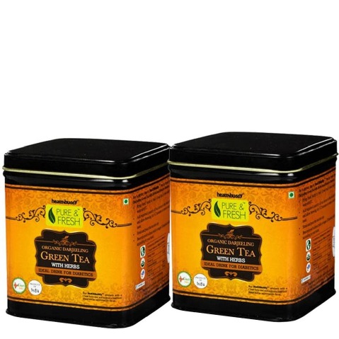 Healthbuddy Organic Green Tea with Herbs (Diabetics) Pack of 2 100 g Unflavoured Healthbuddy Organic Green Tea with Herbs (Diabetics) Pack of 2 100 g Unflavoured