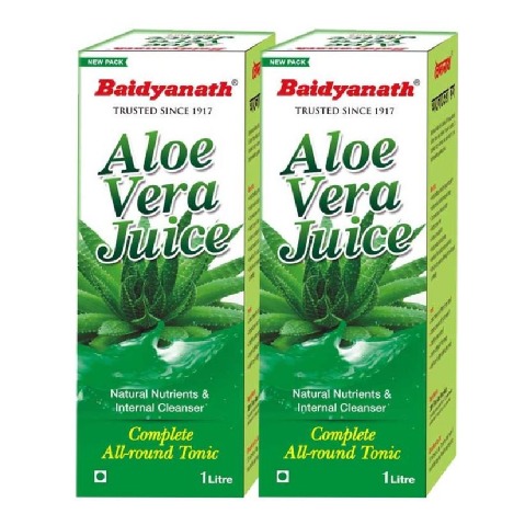 Baidyanath Aloe Vera Juice - Pack of 2 Natural 1 L Baidyanath Aloe Vera Juice - Pack of 2 Natural 1 L