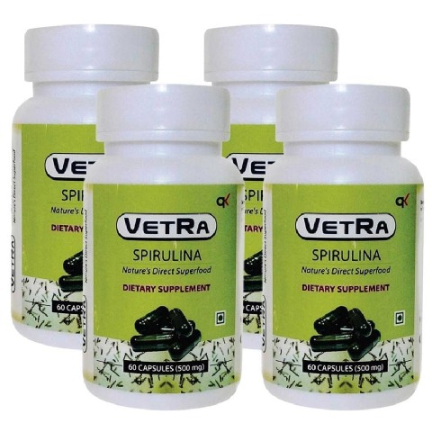 Vetra Spirulina (500 mg) - Pack of 4 60 capsules Vetra Spirulina (500 mg) - Pack of 4 60 capsules
