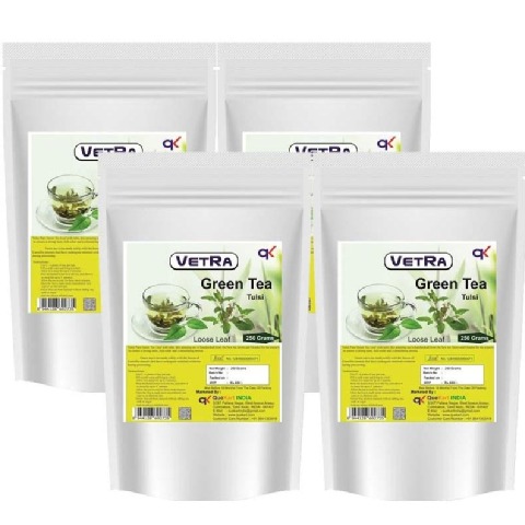 Vetra Tulsi Green Tea Loose Leaf - Pack of 4 0.250 kg Unflavoured Vetra Tulsi Green Tea Loose Leaf - Pack of 4 0.250 kg Unflavoured
