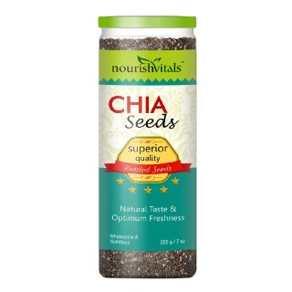 NourishVitals Roasted Chia Seeds, 0.2 kg Natural