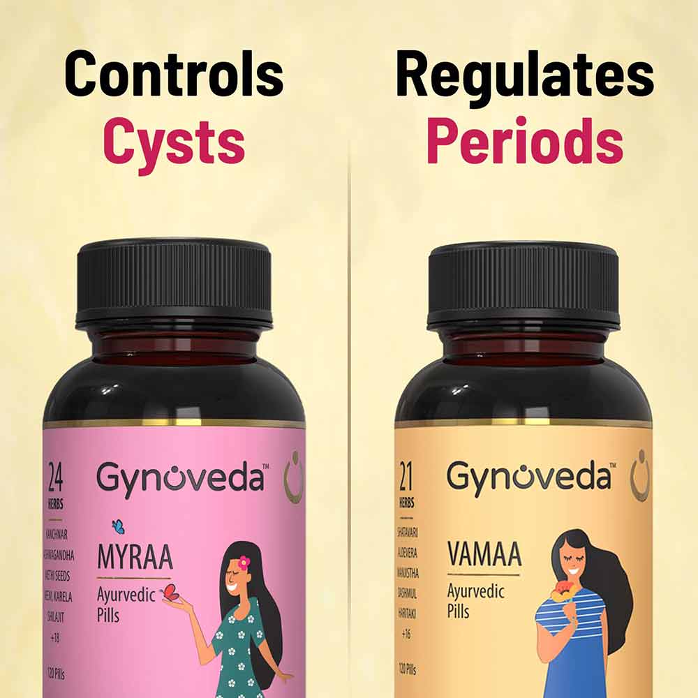 4 - Gynoveda PCOS - Vamaa & Myraa Ayurvedic Pills - Pack of 2,  120 tablet(s) 