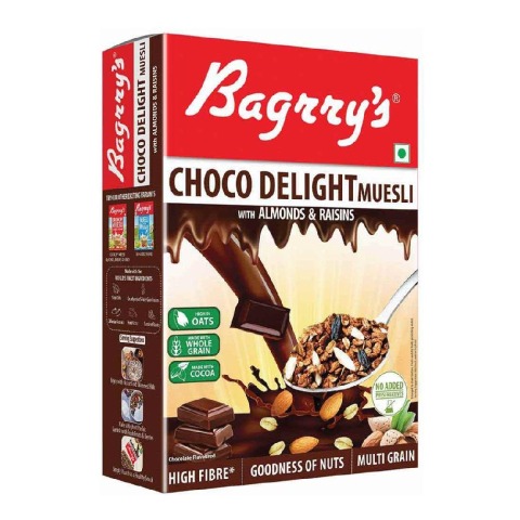 1 - Bagrrys Choco Delight Muesli with Almonds & Raisins, 500 g Unflavoured