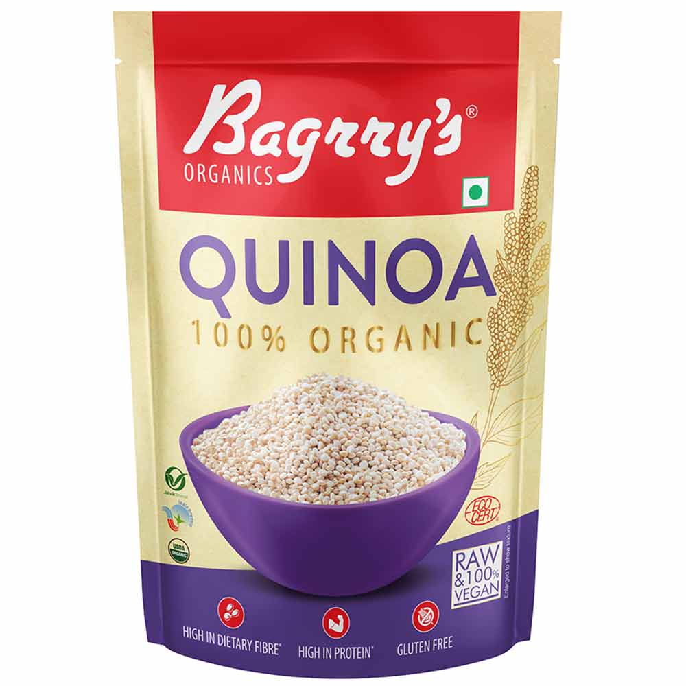 1 - Bagrrys 100% Organic Quinoa,  1 kg  Unflavoured 
