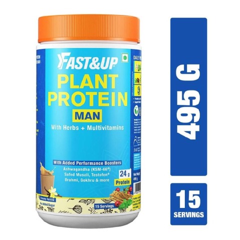 1 - Fast & Up Plant Protein with Herbs & Multivitamins for Men,  Creamy Vanilla  1.09 lb 
