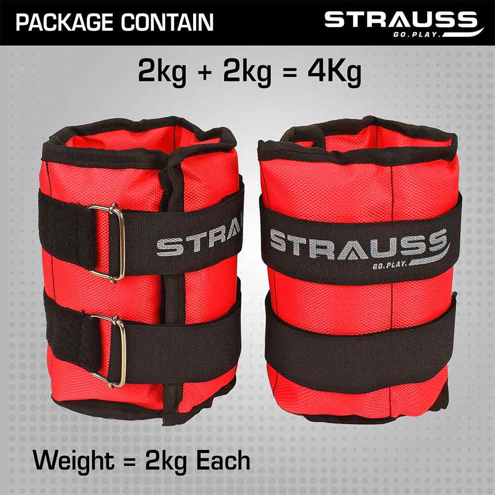 5 - Strauss Ankle Weight (Pair),  Red  2 kg 