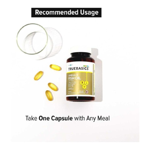 TrueBasics Fish Oil with 1250 Omega \u0026 960mg of Combined EPA \u0026 DHA