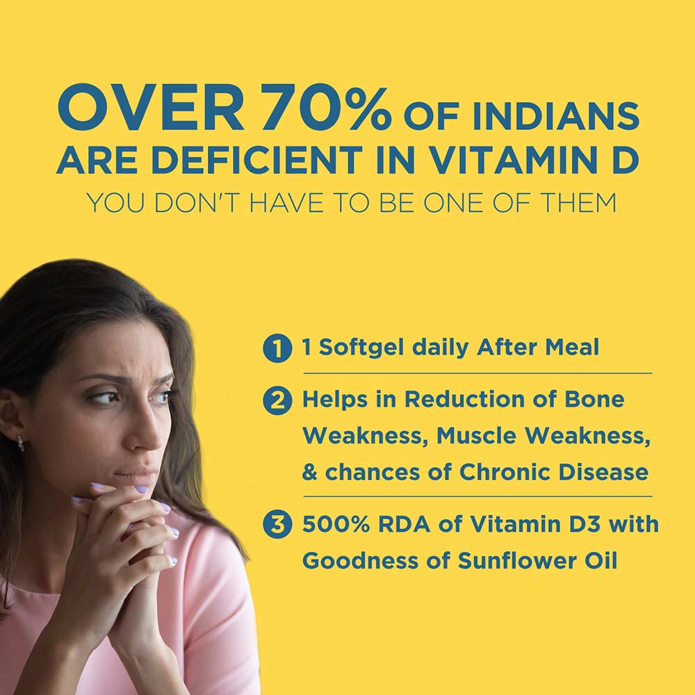 HealthKart Vitamin D3, 60 Softgels Online Best Price in India HealthKart