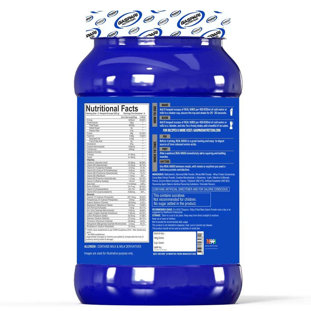 supplementinfo - Gaspari Nutrition Real Mass Advanced,  2.2 lb  Chocolate Ice Cream 
