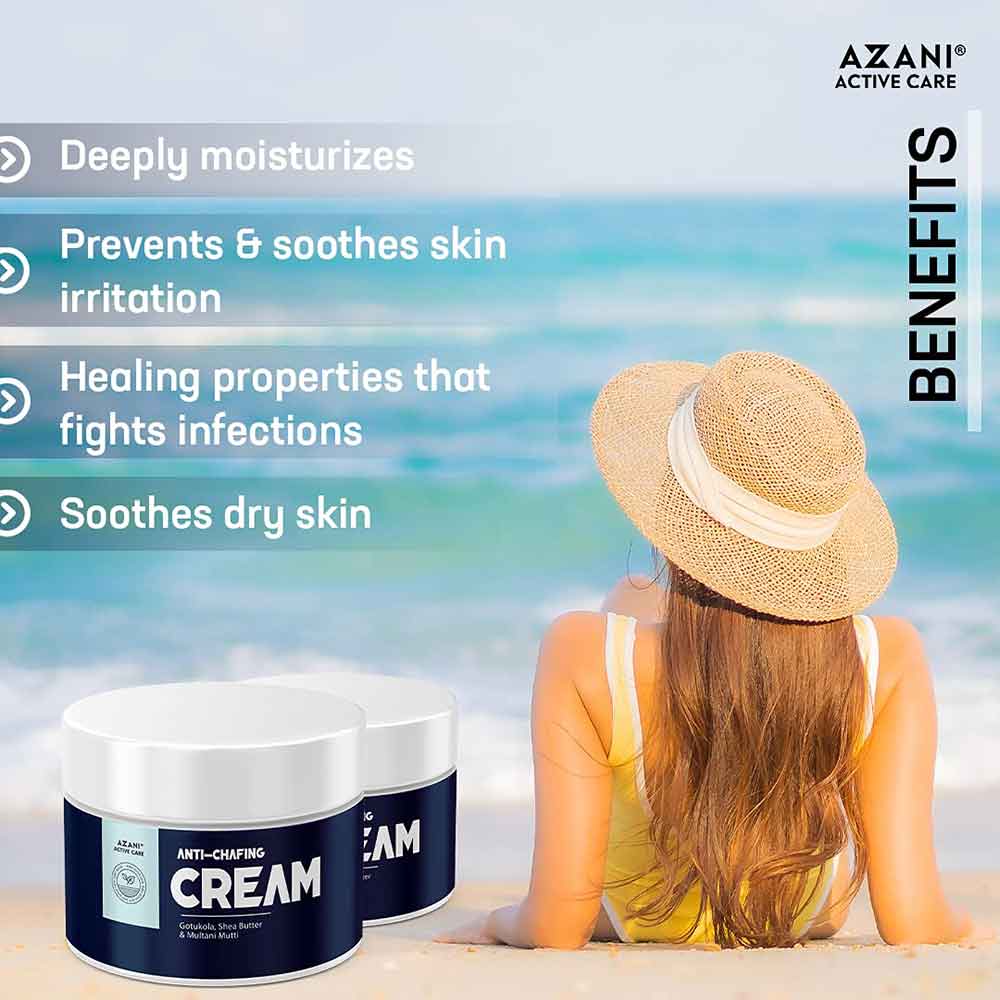 3 - Azani Active Care Anti Chafing Cream,  50 g  with Gotukola, Shea Butter & Multani Mitti 