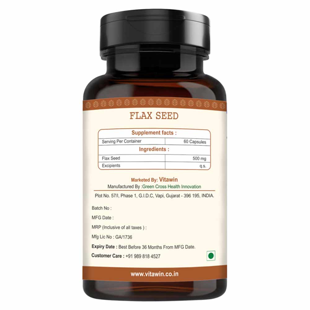 4 - VITAWIN Flax Seed for Healthy Heart (500 mg),  60 capsules 