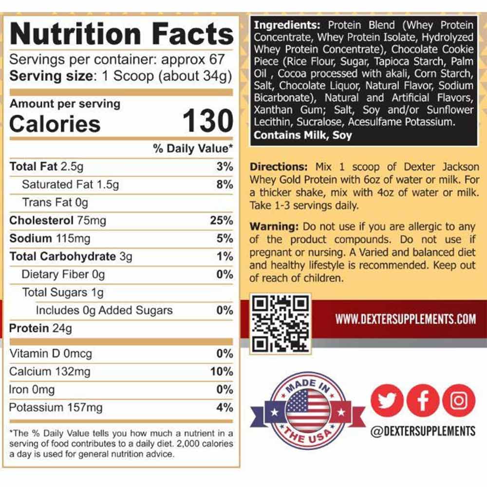 supplement - Dexter Jackson Isolate and Hydrolyzed Whey Protein blend Whey Gold,  5 lb  Vanilla Ice Cream 
