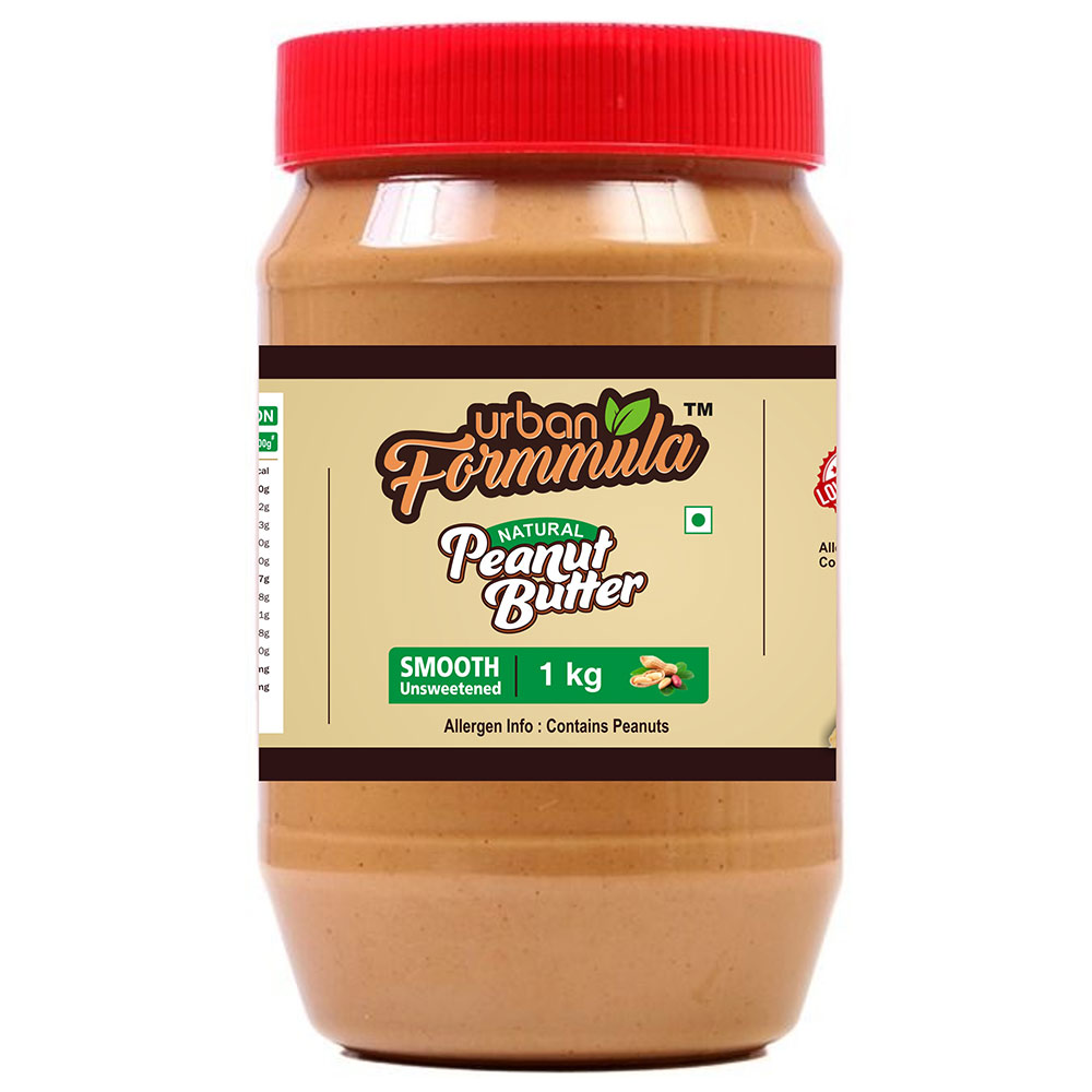 1 - Urban Formmula Natural Peanut Butter,  1 kg  Unsweetened Smooth 