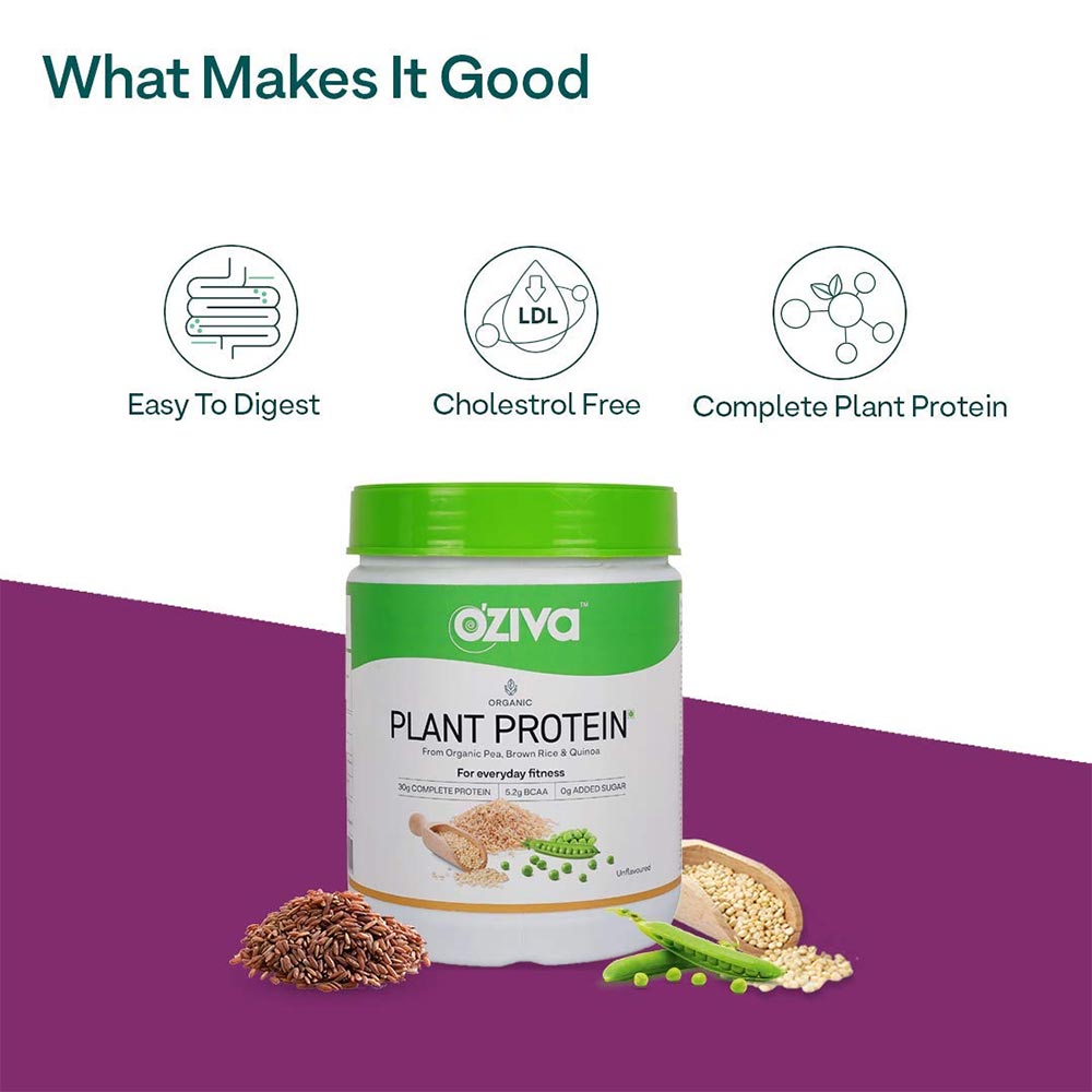 4 - Oziva Organic Plant Protein,  500 g  Unflavoured 