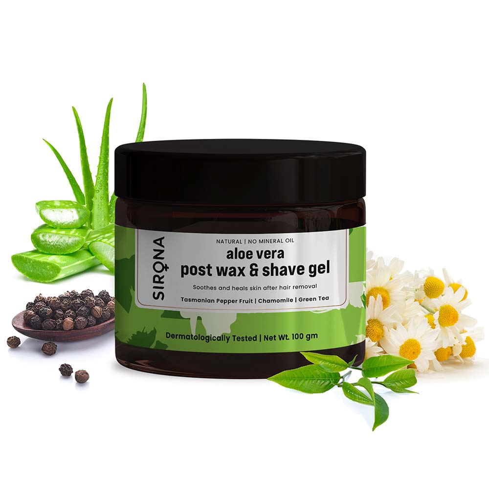 2 - Sirona Aloe Vera Post Wax & Shave Gel,  100 g  Soothes & Heals Skin After Hair Removal 