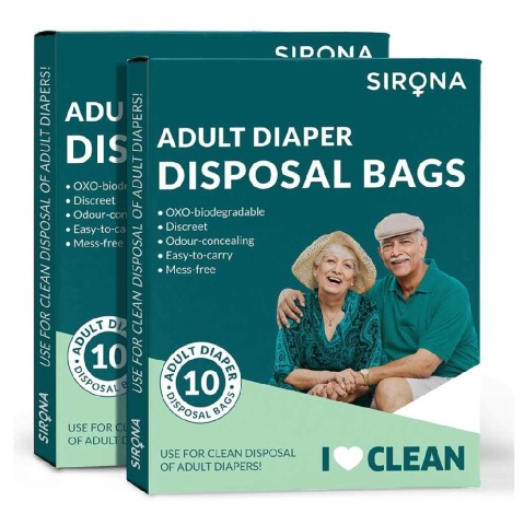 1 - Sirona Diaper Disposal Bags,  10 Piece(s)/Pack  for Men and Women (Adult) Pack of 2 
