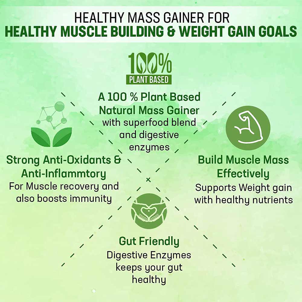 4 - Azani Active Nutrition Plant Based Mass Gainer,  2.2 lb  Triple Chocolate 