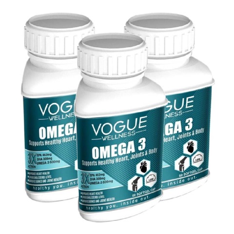 1 - Vogue Wellness Omega 3 - Pack of 3,  60 softgels 