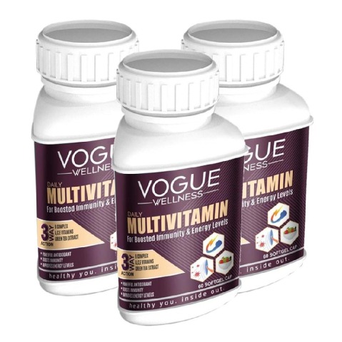 1 - Vogue Wellness Daily Multivitamin,  60 softgels  Unflavoured (Pack of 3) 