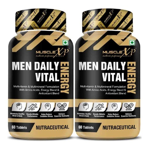 1 - MuscleXP Men Daily Vital Energy,  60 tablet(s)  Unflavoured Pack of 2 