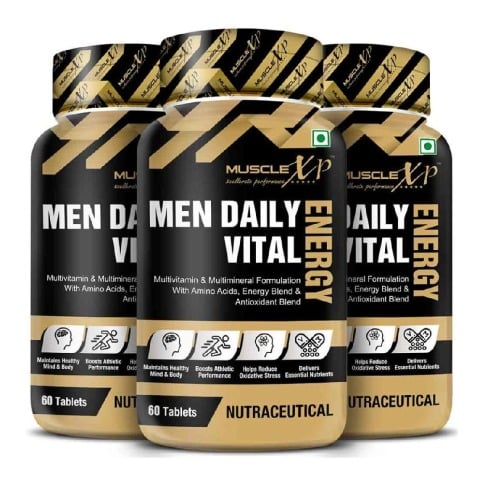 1 - MuscleXP Men Daily Vital Energy, 60 tablet(s) Unflavoured Pack of 3