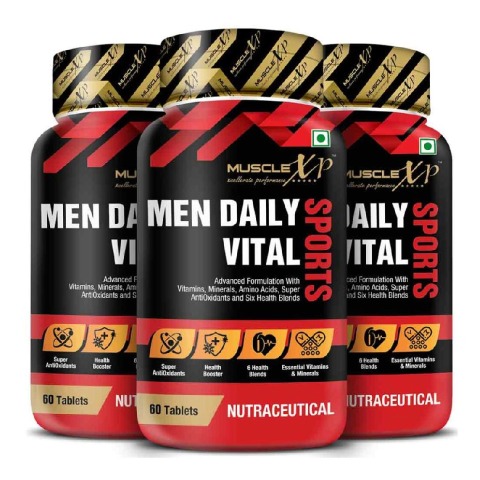 1 - MuscleXP Men Daily Sports MultiVitamin, 60 tablet(s) Unflavoured Pack of 3