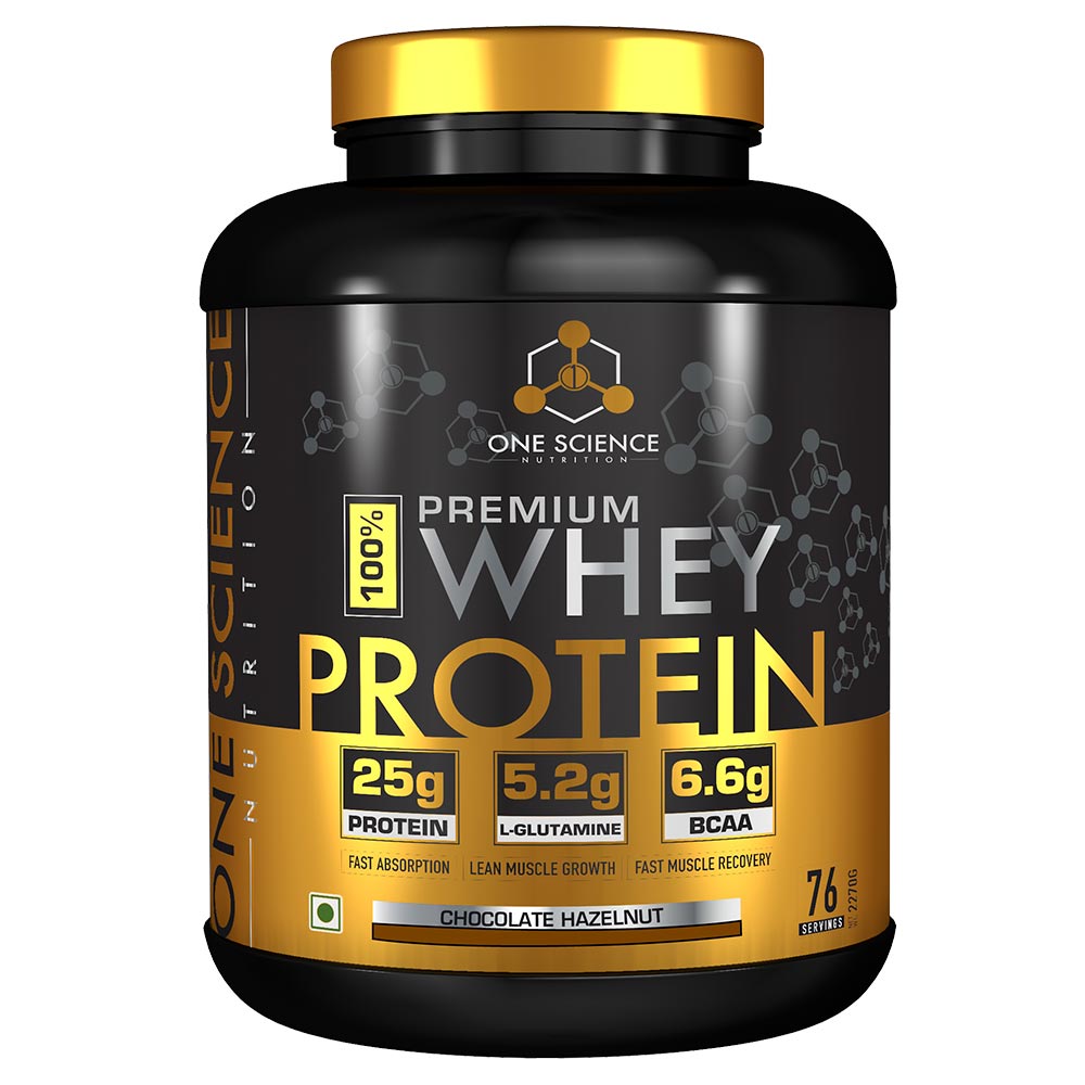1 - One Science 100% Premium Whey Protein,  5 lb  Chocolate Hazelnut 