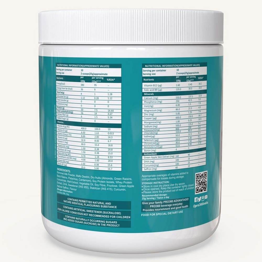 3 - PRO360 MOM Nutritional Beverage Mix (Pregnancy and Lactation),  Dry fruits with saffron  0.55 lb 